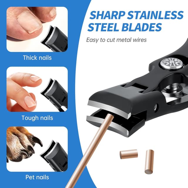 Detalle de NiHome Heavy Duty Nail Clippers for Thick, Hard Toenails (Set of 2) with Wide 16mm Opening