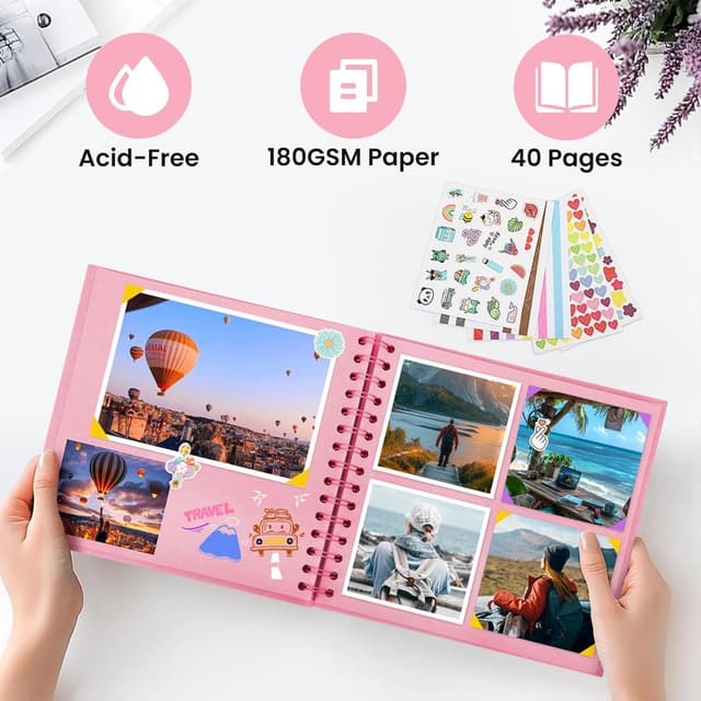 Thumbnail 2 de DazSpirit Fotoalbum zum Selbstgestalten 8 Zoll Rosa