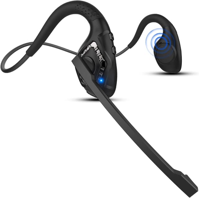 Detalle de iDIGMALL Bluetooth 5.3 Open-Ear Headset with Microphone (270° mic) – lightweight wireless for phone, PC and laptop
