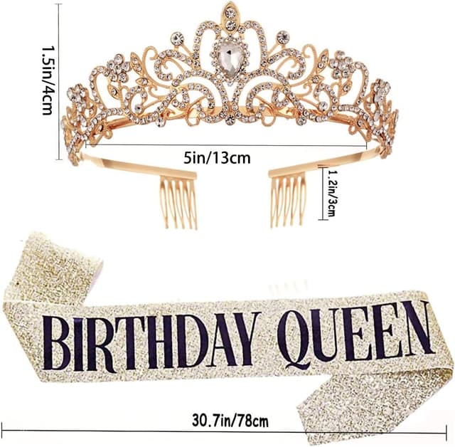 Thumbnail 1 de Leixi Birthday Queen Sash and Rhinestone Tiara set 👑