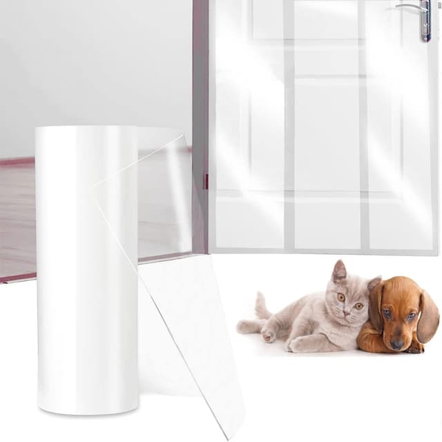 Detalle de CHUANGSEED Clear Door Protector Tape for Dog & Cat Scratching, 21cm x 3m (8.2" x 118")