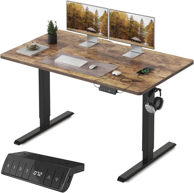 Imagen de FEZIBO Höhenverstellbarer Schreibtisch 140×70 cm en OfertitasTOP