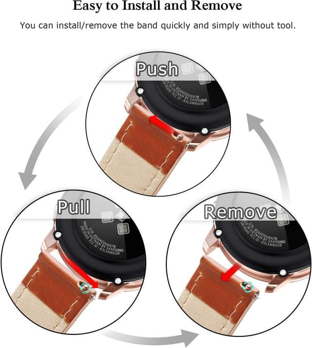 Thumbnail 5 de EDIMENS Genuine Leather Strap 20mm for Galaxy Watch