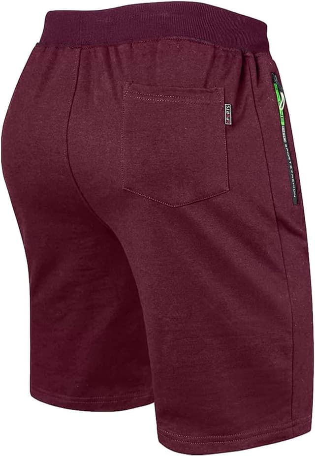 Detalle de ZOXOZ pantaloncini sportivi da uomo in cotone con tasche zip e coulisse