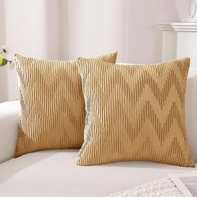 Detalle de Ystyle lot de 2 housses de coussin en velours 40x40 avec fermeture éclair cachée en forme de cœur