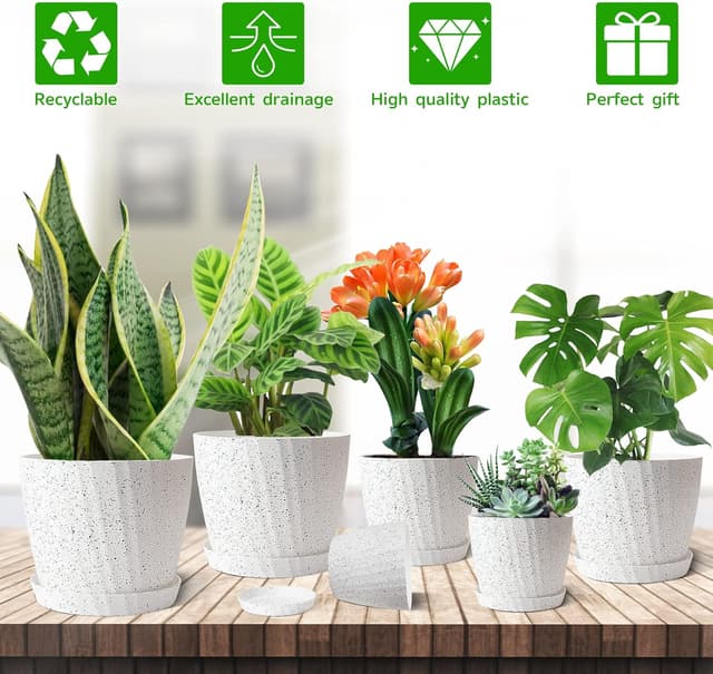 Detalle de Plastic Plant Pots 6 pack for indoor use