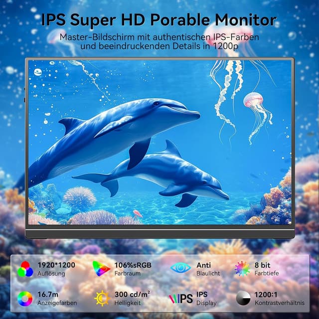 Detalle 2 de Veout 16 Zoll Portable Monitor mit IPS