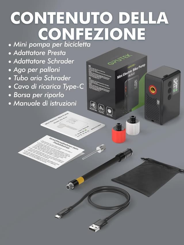 Thumbnail 6 de GPUTEK Mini Pompa 120 PSI