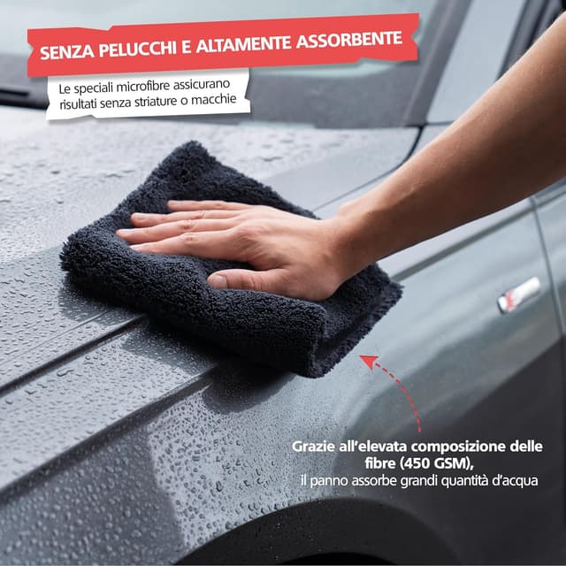 Detalle de SPRINGER ZX1500, set 2 panni doppia faccia in microfibra 40x40 cm 2-in-1 (lucidare e asciugare)