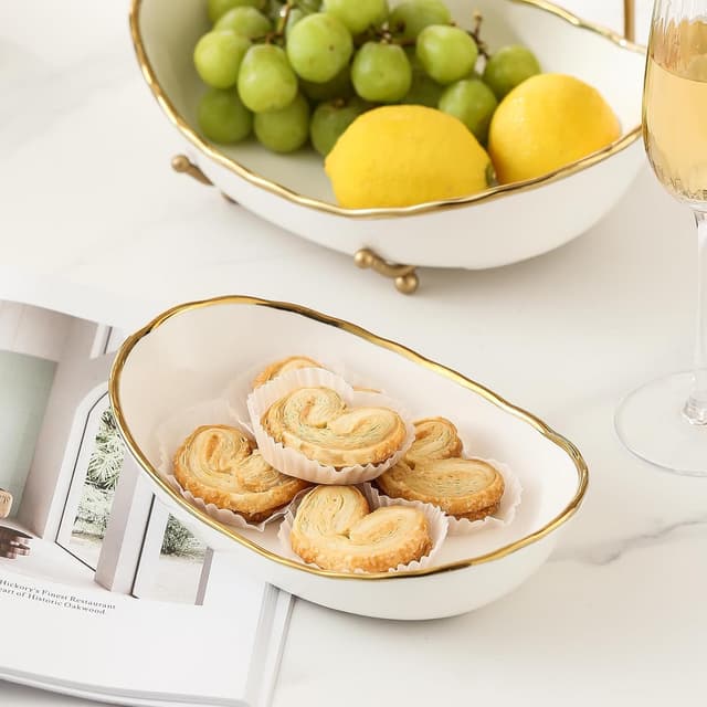 Thumbnail 5 de HOMKULA Ceramic 3-Tier Fruit Bowl for Countertop 🍽