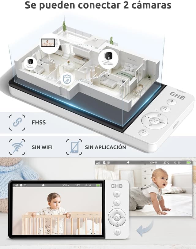 Thumbnail 3 de GHB Camara Vigilancia Bebe 5" 5000mAh