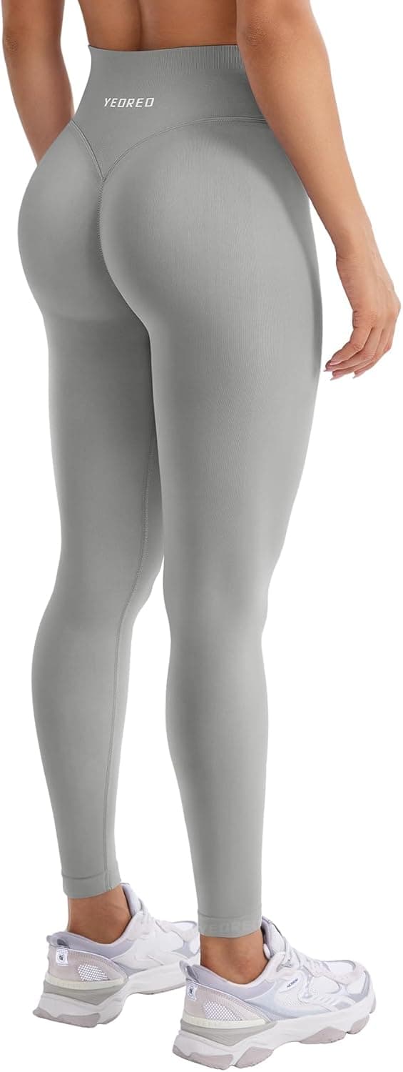 Detalle de YEOREO Damen Sport-Leggings „Invisible Scrunch“ mit hoher Taille (90% Nylon, 10% Elasthan)