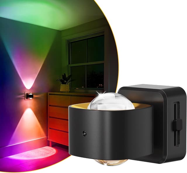 Detalle de LOHAS-LED Nachtlicht-Steckdose mit Dämmerungssensor, 180° Drehstecker und RGB/Amber Lichtszenen