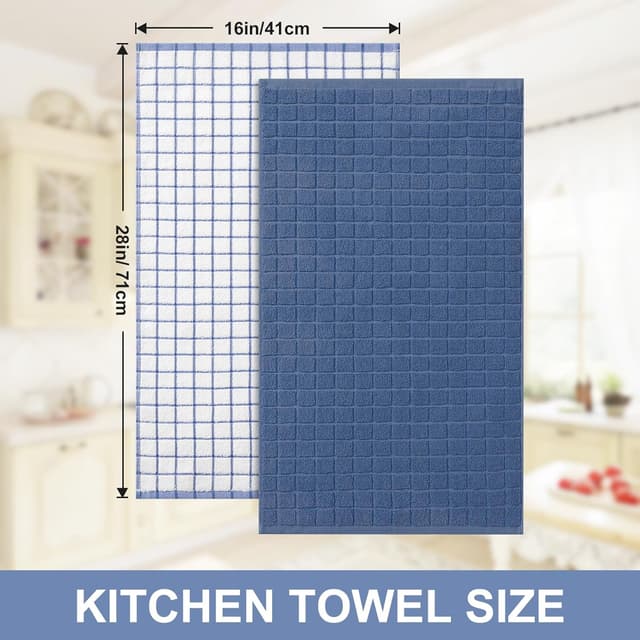 Thumbnail 4 de Homaxy Premium Cotton Kitchen Towels 12-pack 16"x28" 🧻