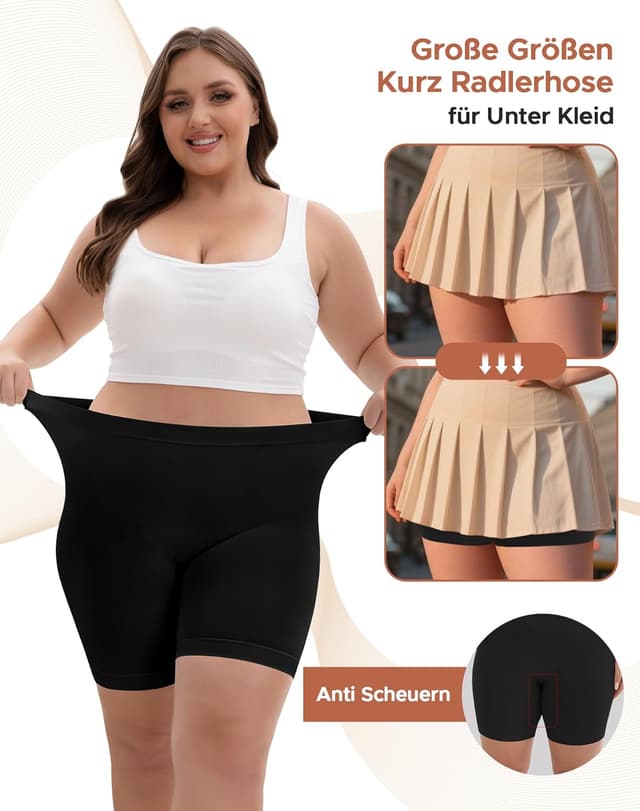 Thumbnail 2 de INNERSY pantaloni corti da ciclismo da donna taglie 44-62 (confezione da 3) anti-sfregamento