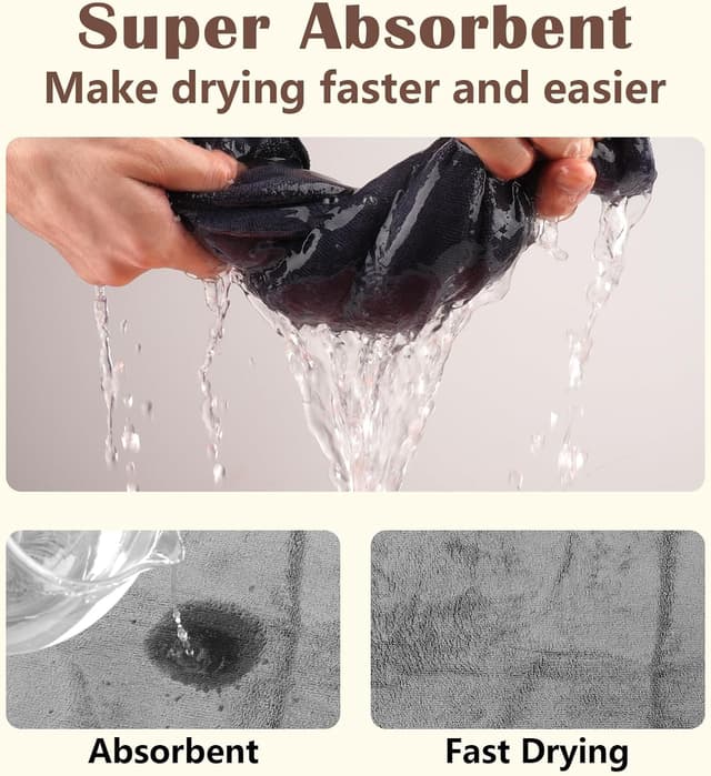 Detalle de Hundehandtuch (2er-Set) Extra saugfähig & schnell trocknend, 75 x 35 cm – Grau, Mikrofaser