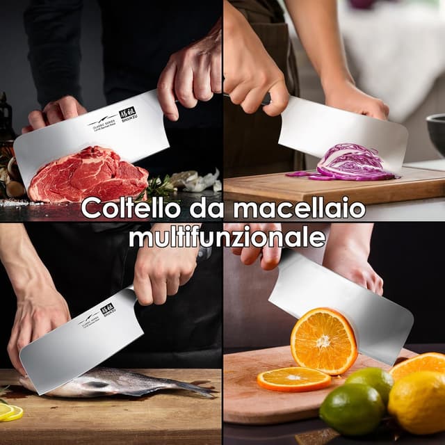 Detalle 2 de SHAN ZU Coltello da cucina 20 cm da chef, lama 5Cr15Mov con manico ergonomico in legno