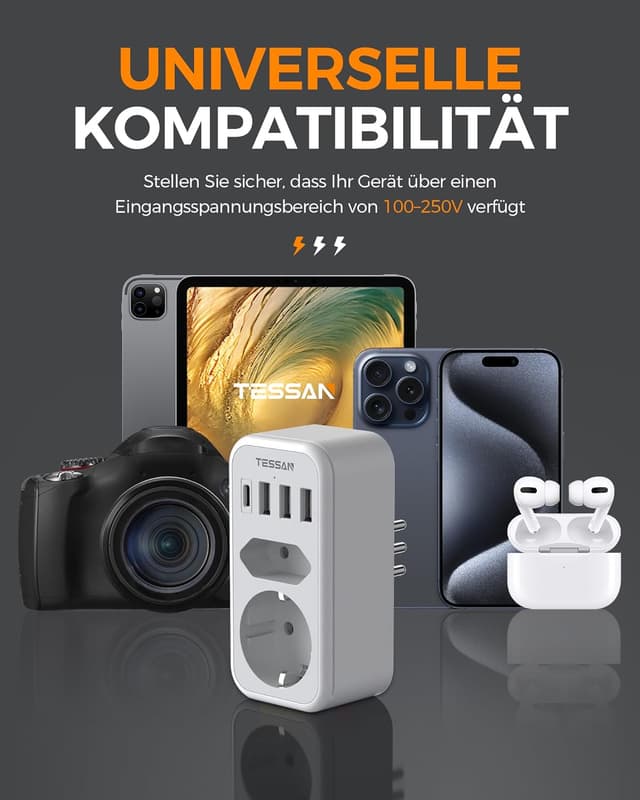 Thumbnail 6 de TESSAN Reiseadapter Italien 6 in 1 L, 2500 W