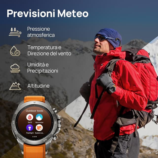Detalle 2 de Mibro GS Explorer S Ti 48mm smartwatch outdoor con GPS dual band, mappe offline e display AMOLED 1,32”