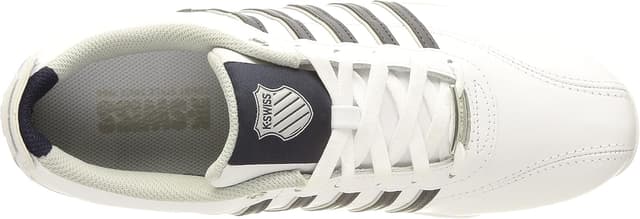 Detalle de K-Swiss Arvee 1.5 pour homme en cuir et semelle en gomme (WHT/NVY/GRYVLT/Split), pointure 43