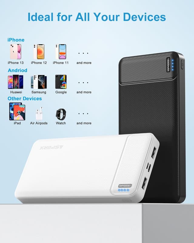 Thumbnail 5 de AsperX Power Bank 15,000 mAh portable charger