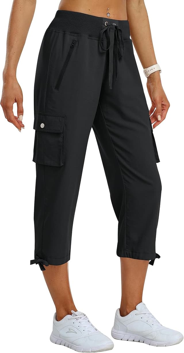 Detalle de MoFiz Cargo Capris for Women, Quick Dry