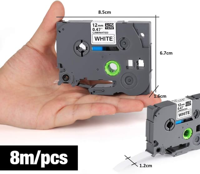 Detalle 2 de 4er-Set kompatibles Brother TZe-231 Etikettenband (12 mm, weiß) – wasser- und ölbeständig für P-touch