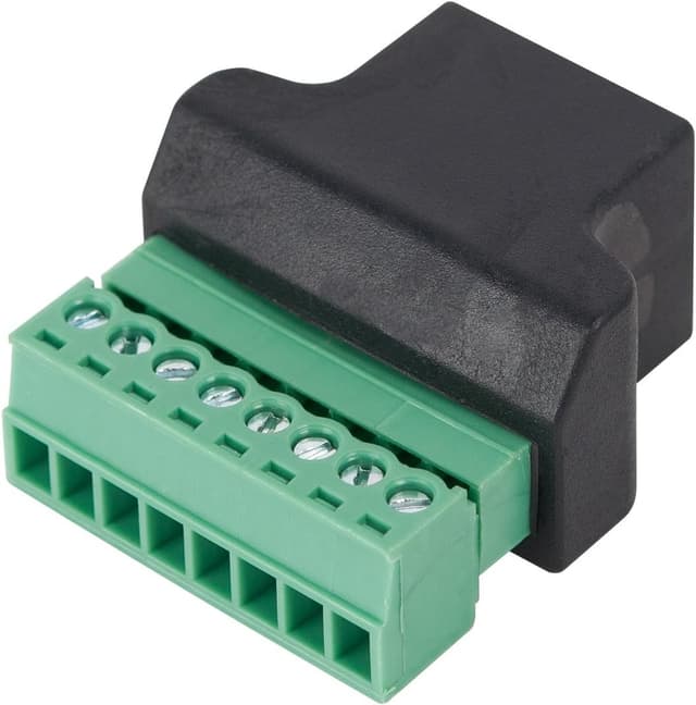 Detalle de COVVY RJ45 Female to 8 Pin Screw Terminal Block Ethernet Extender Adapter (Cat5e/Cat6/Cat7) – In-line Coupler