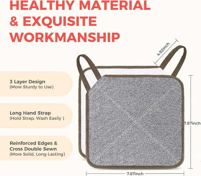 Detalle 2 de ZOMCHI 3PCS serviettes/démaquillantes exfoliantes double face pour visage et corps (fumé)