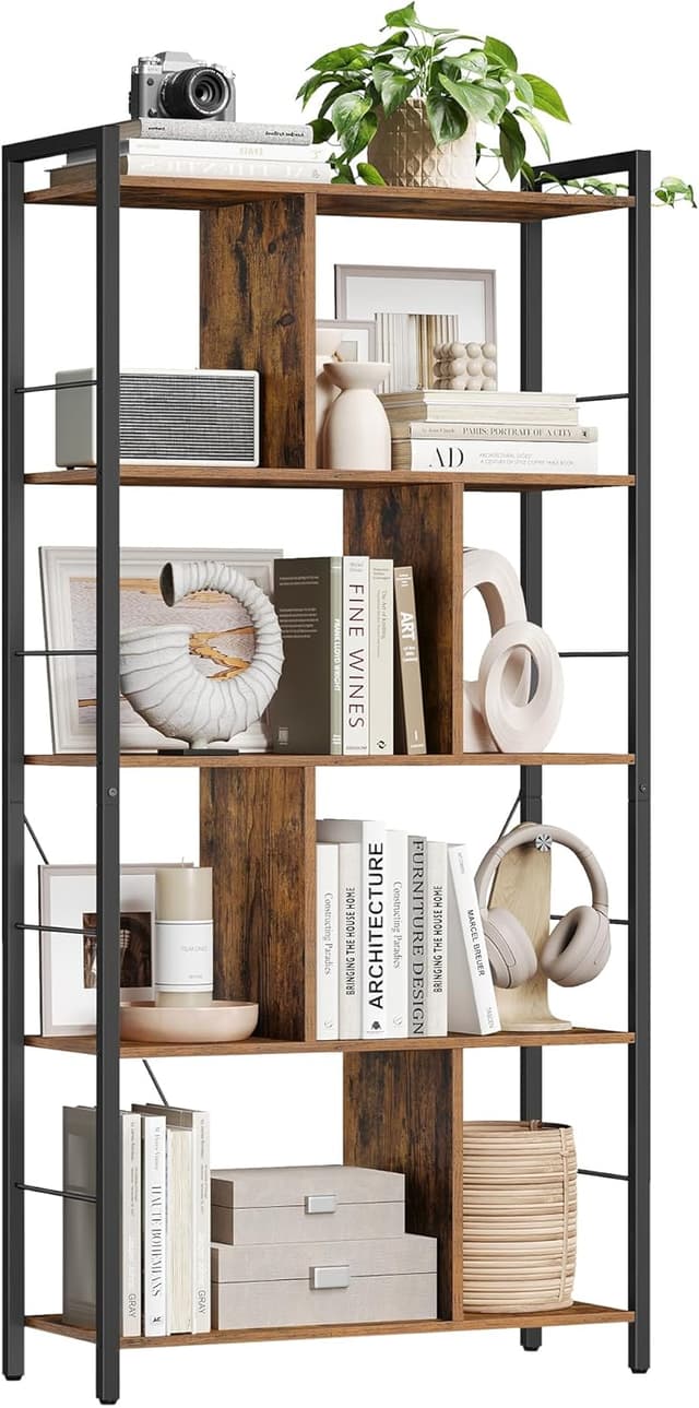 Detalle de VASAGLE LBC121B01 bookcase storage 5 tiers