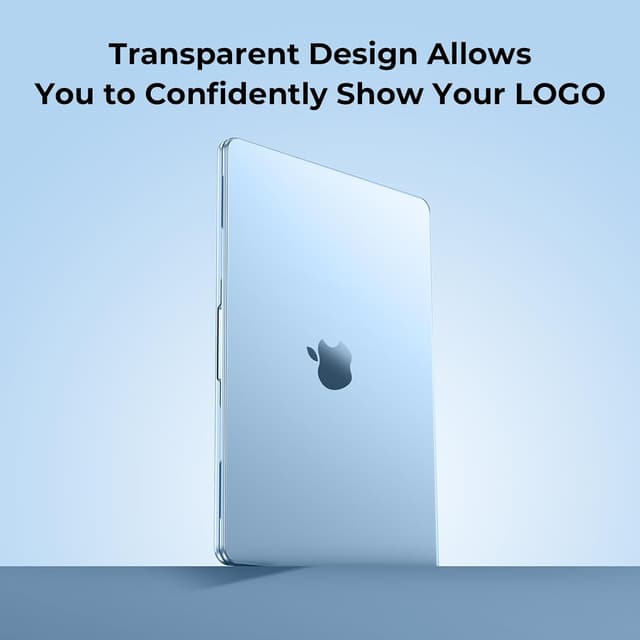 Detalle de EooCoo Ultradünne transparente Hülle für MacBook Air 13,6 Zoll (kompatibel A3449/A3240/A3113/A2681) – Kristall Himmelblau