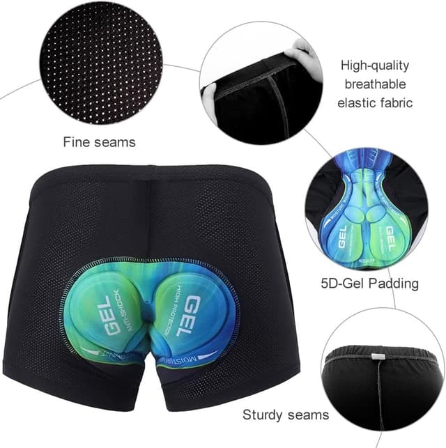 Detalle 2 de ASTRYON Men’s 5D Padded MTB Cycling Shorts Liner Undershorts