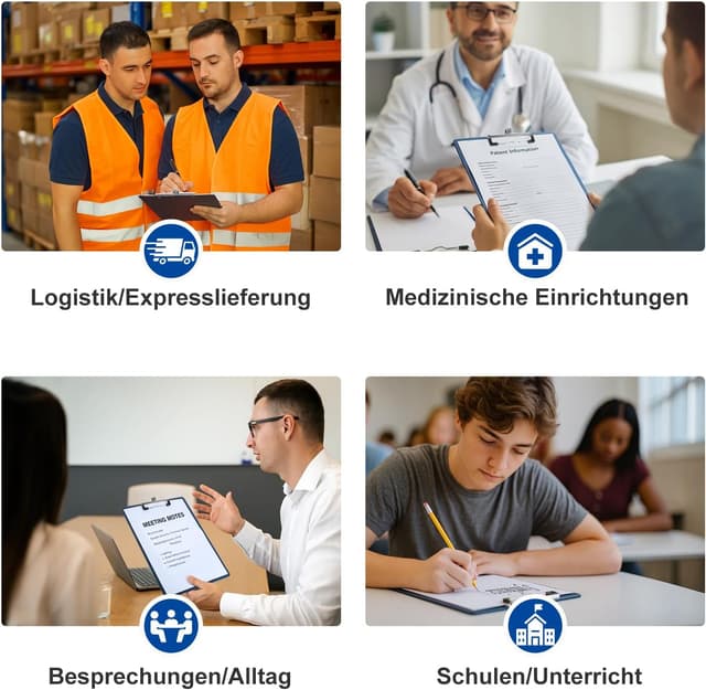 Thumbnail 6 de DoocliB Klemmbrett A4 (2 Stück) mit Stifthalter – Schreibbrett zum Aufbewahren und Aufhängen, Blau