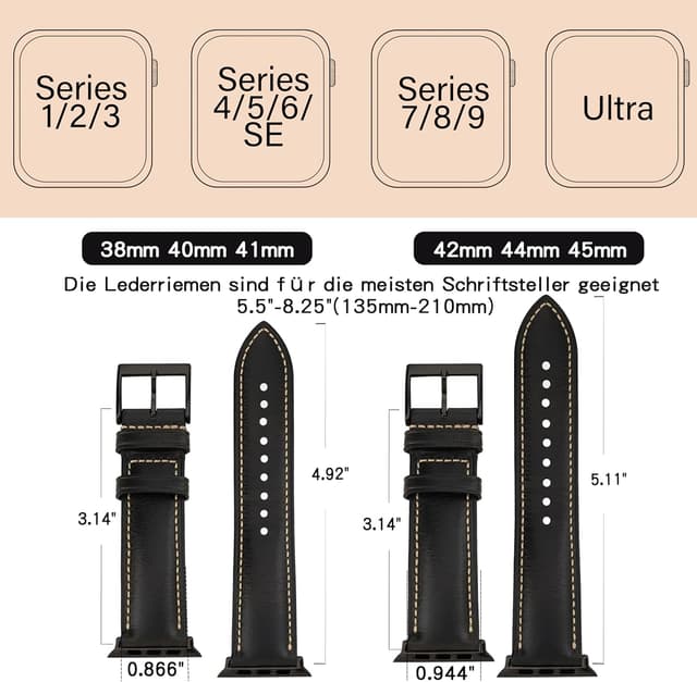 Thumbnail 6 de Gomvadr Vintage Leather Band for Apple Watch