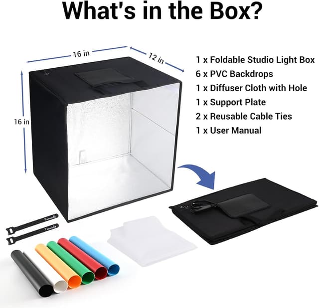 Thumbnail 6 de Photo light box 40x40cm 18W for product shots