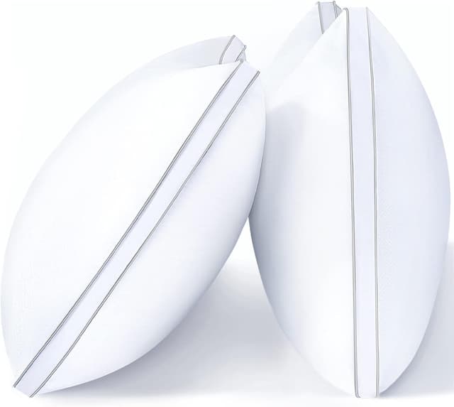 Detalle de Viewstar King Size Pillows Set of 2 (Hotel Quality Cooling Down Alternative) – Gusseted Bed Pillows for Side, Back, or Stomach Sleepers, White