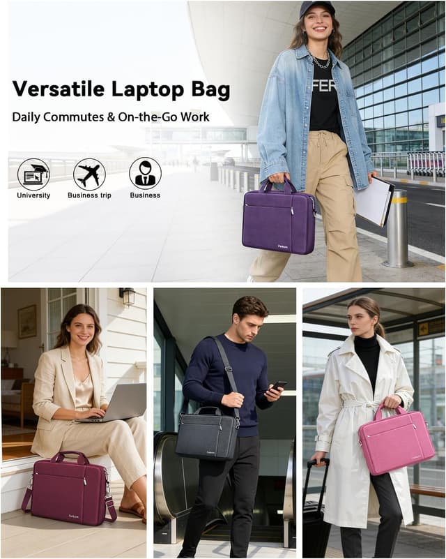 Detalle de Ferkurn laptop bag case with detachable shoulder strap for 15.6–16 inch laptops