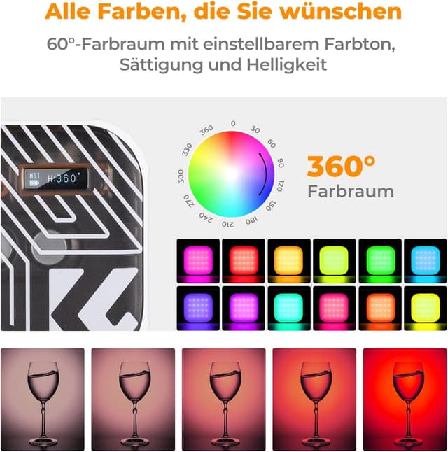 Thumbnail 2 de K&F CONCEPT 60 LED RGB Videolicht 2000mAh đ„