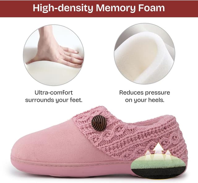 Detalle de EverFoams microsuede memory foam slippers