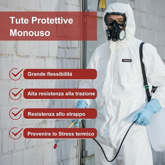 Thumbnail 3 de YIBER Tute Hazmat: tuta protettiva monouso