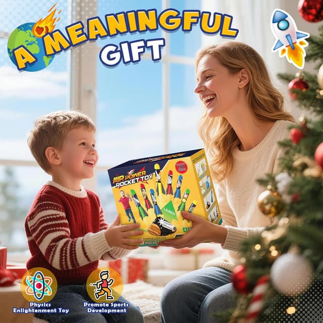 Thumbnail 6 de Anginne Rockets foam rocket launcher toy with adjustable launch angle (8 rockets) for kids 3–12