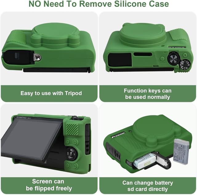 Detalle de Elonbo SX740 camera case in green