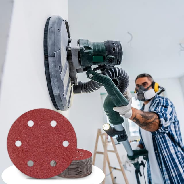 Detalle 2 de KONGMING 25 Pack 225mm Sanding Discs (Grit 60) for Drywall Sanders