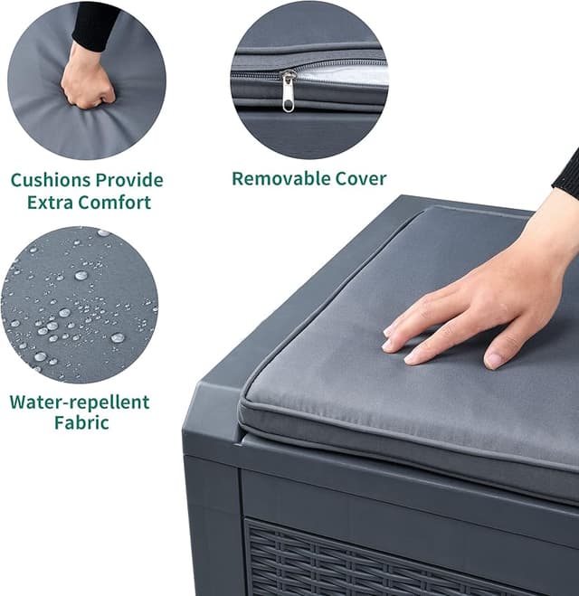 Detalle 2 de YITAHOME 380L Arcón de almacenaje exterior para jardín