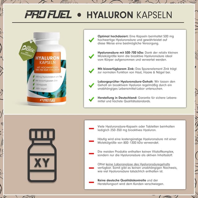 Detalle de Hyaluron Kapseln 120x 500 mg täglich