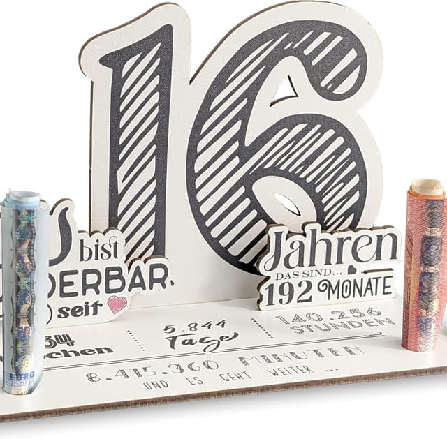 Imagen de 16 Geburtstag 3D Holzkarte Geldgeschenke en OfertitasTOP