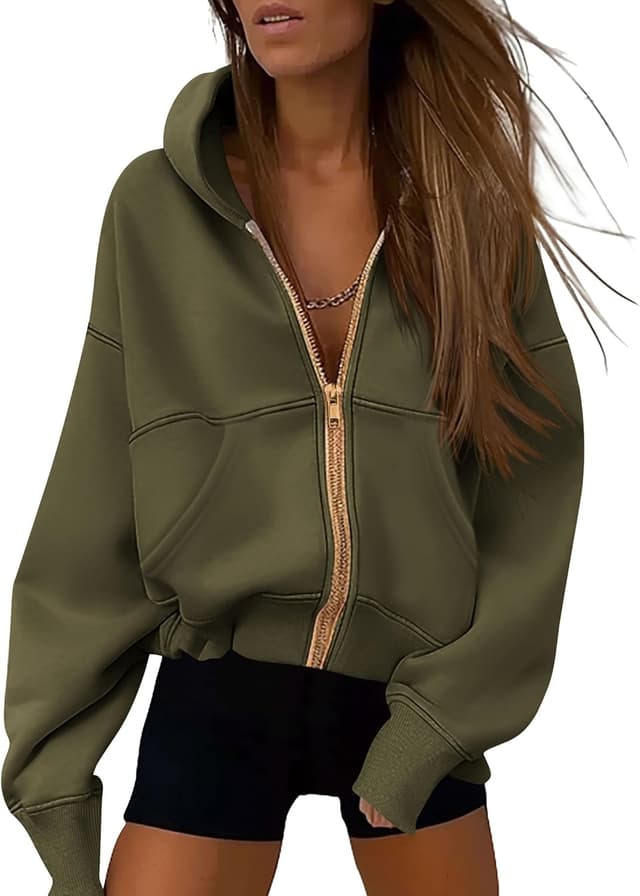 Detalle de PRETTYGARDEN Hoodies for Women Zip Up Hoodie