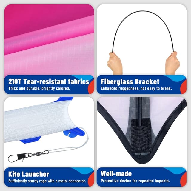 Detalle de SGftre Delta Kite Three Set for Kids and Adults — Easy-to-Fly Family Delta Kites for Parks and Beach