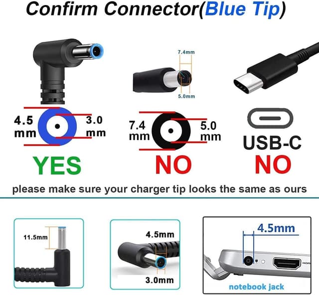 Detalle de SKOTSLYE 45W Laptop Charger (19.5V 2.31A, 4.5mm x 3mm) for compatible HP models