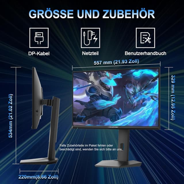 Thumbnail 6 de Minifire 24.5 Zoll Gaming Monitor 300Hz
